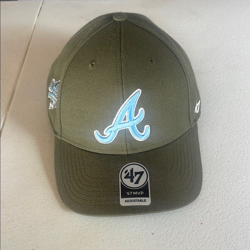 47 Brand Atlanta Braves Olive Green Adjustable Cap